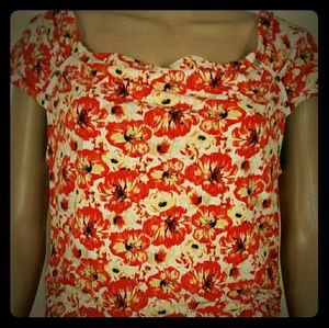 White house black market women's floral bloouse